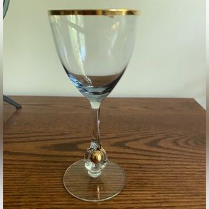 Vtg  Gold Ball Jozef Stanik Golden Zuzana Stemware